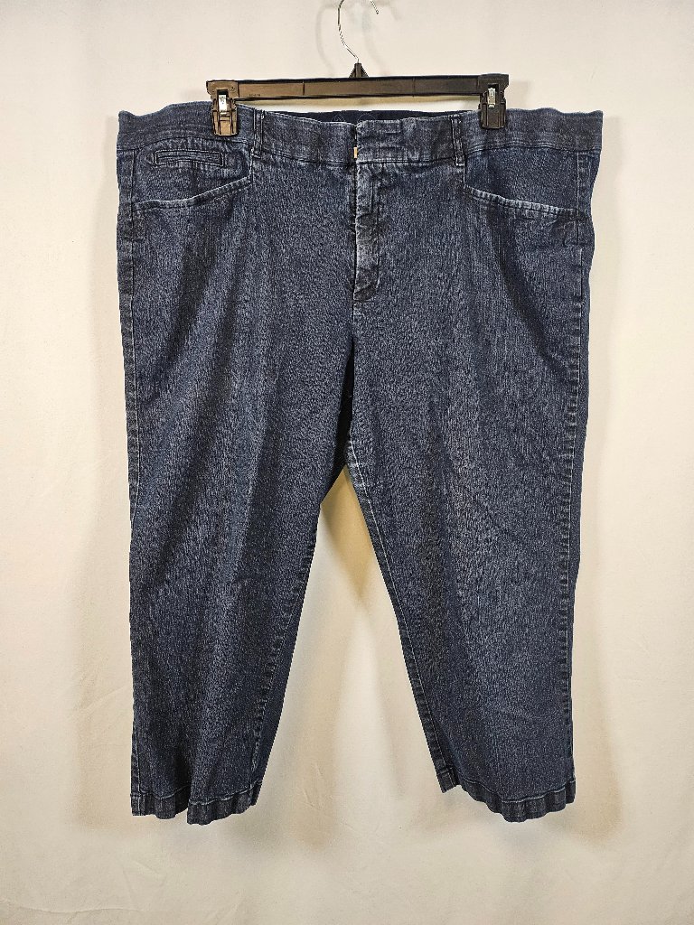 Cropped Stretch Indigo Denim